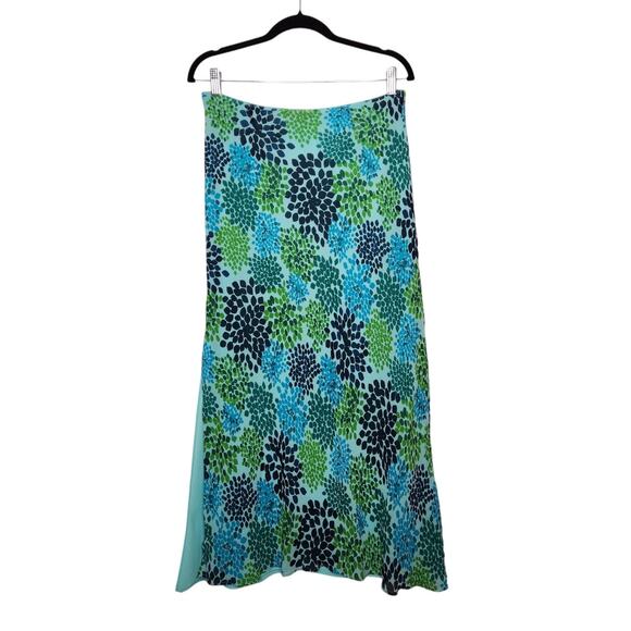 Vintage Express Silk Maxi Skirt Art Abstract Fairy Whimsy Beach Coastal Large - Picture 1 of 5